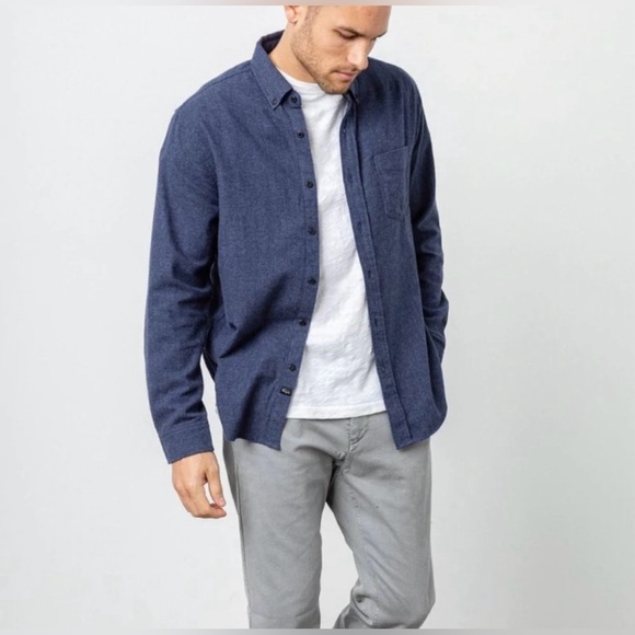 Rails Mens Runson Heather blue flannel long sleeve button down sz med m - Picture 1 of 7